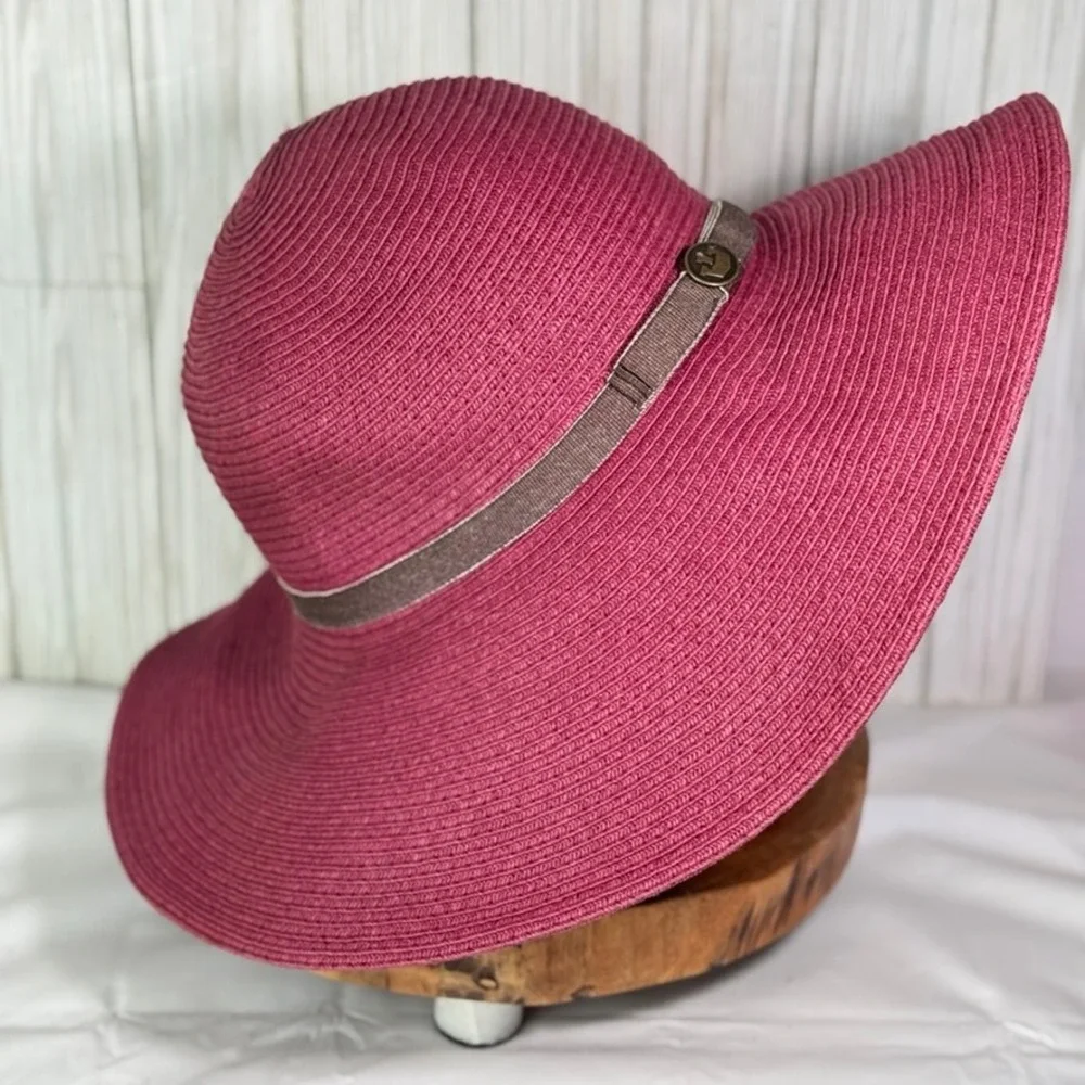 Goorin Bros Womens Large Floppy Sun Hat Braided Straw Wide Brim Beach Hat‎